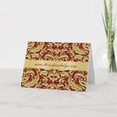 Carte de Valentines en métal rouge Damask Gold Foi (Dos)