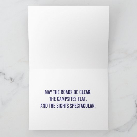 Carte de van aménagé avec tente pop-up Texte perso (Intérieur)