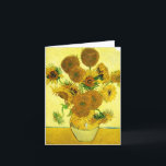 Carte de Van Gogh<br><div class="desc">La note de Van Gogh Sunflowers. Oil painting on canvas from 1888. Vase with Fifteen Sunflowers is one of Vincent Van Gogh’s most beloved still works L'usage brillant de yellows quietly evokes the end of summer. A great gift for fans of sunflowers,  Van Gogh,  impressionism,  and still art.</div>
