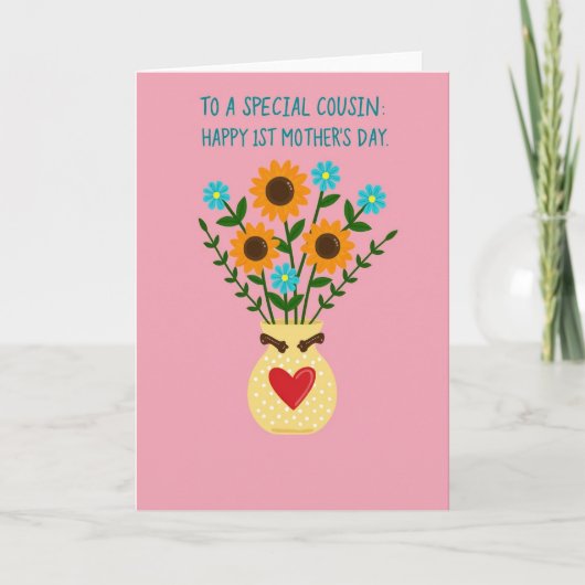 Carte de vase à fleurs à pois (Devant)