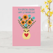 Carte de vase à fleurs à pois (Fleur jaune)
