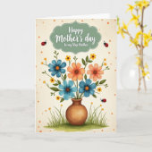 Carte de vase rayé de fleurs (Fleur jaune)