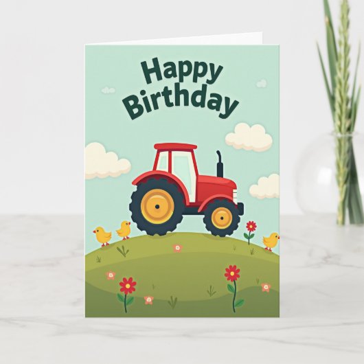 Carte de véhicule de ferme festive (Devant)