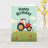 Carte de véhicule de ferme festive (Fleur jaune)