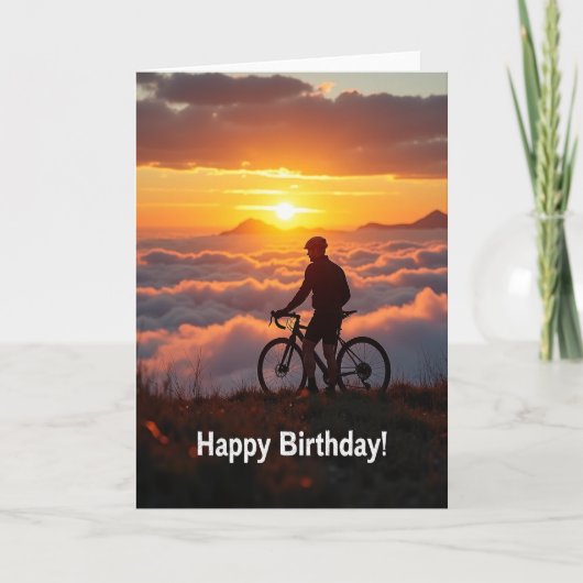 Carte de vélo au coucher du soleil aventure (Devant)