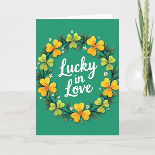 Carte de verdure amoureuse chanceuse (Devant)