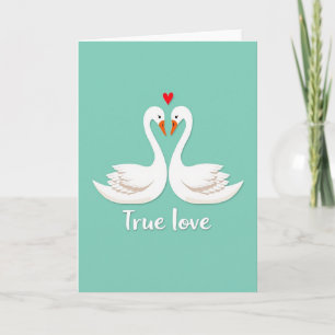 Carte de Véritable Amour aux Cygnes