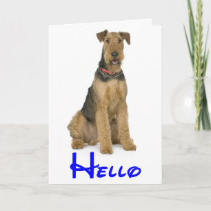 Carte de vers pour chiot Airedale - Bonjour