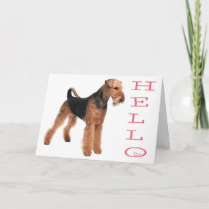 Carte de vers pour chiot Airedale - Bonjour