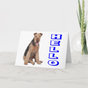 Carte de vers pour chiot Airedale - Bonjour