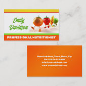 Carte de vie simple blanche, jaune et orange saine (Devant / Derrière)