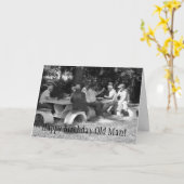 Carte de vieil homme de joyeux anniversaire (Fleur jaune)