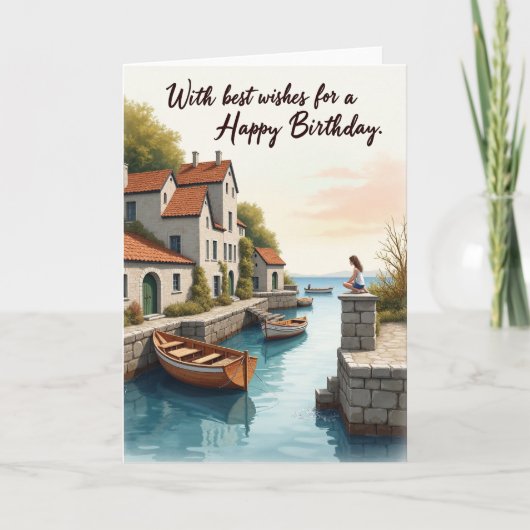 Carte de village côtier pour anniversaire douce (Devant)