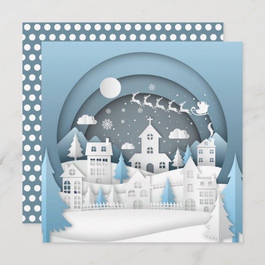 Carte de village de Noël (Devant / Derrière)