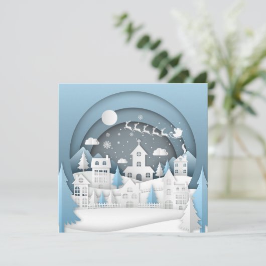 Carte de village de Noël (Debout devant)