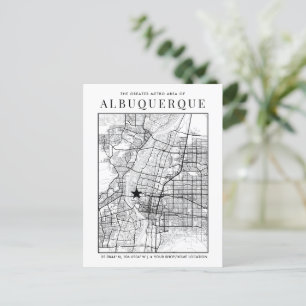 Carte de ville d'Albuquerque + Carte postale de re