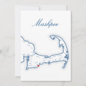 Carte de ville Mariage de Cape Cod Editable Mashpe (Devant)