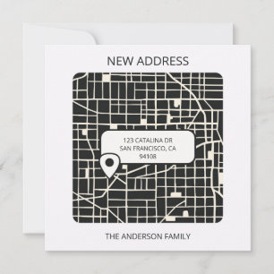 Carte de ville moderne pointer nouvelle adresse dé
