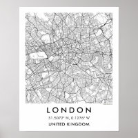 Carte de ville personnalisée de Londres - Affiche