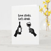Carte de vin drôle « L'amour pue » (Fleur jaune)