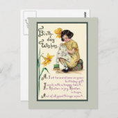 Carte de vinrage Anniversaire Démodé Wives (Devant / Derrière)