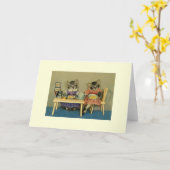 Carte de Vintage Cat (Fleur jaune)