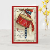 Carte de Vintage Drum & Ribbon (Fleur jaune)