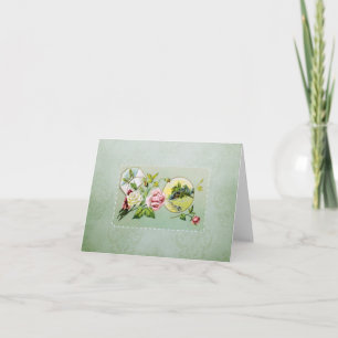 Carte de Vintage Roses et Damask