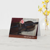 Carte de violon pour l'anniversaire du mariage (Fleur jaune)