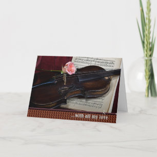 Carte de violon pour l'anniversaire du mariage