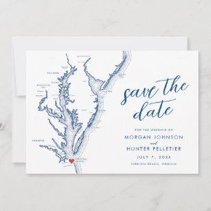 Carte de Virginia Beach Mariage Moderne