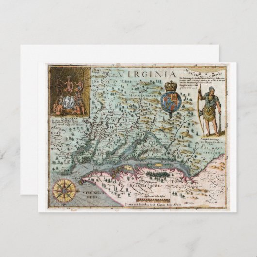 Carte de Virginie 1627 (Devant / Derrière)