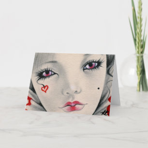 Carte de visage de coeur de farceuse de reine