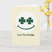 Carte de visage souriant Papy je t'aime (Fleur jaune)