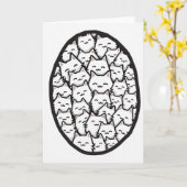 Carte de Visages de Chatons Heureux (Fleur jaune)