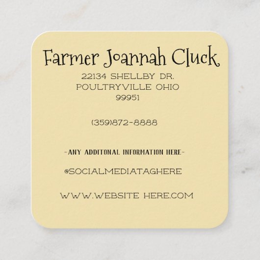 Carte de visite (Dos)