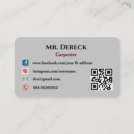 Carte de visite (Dos)