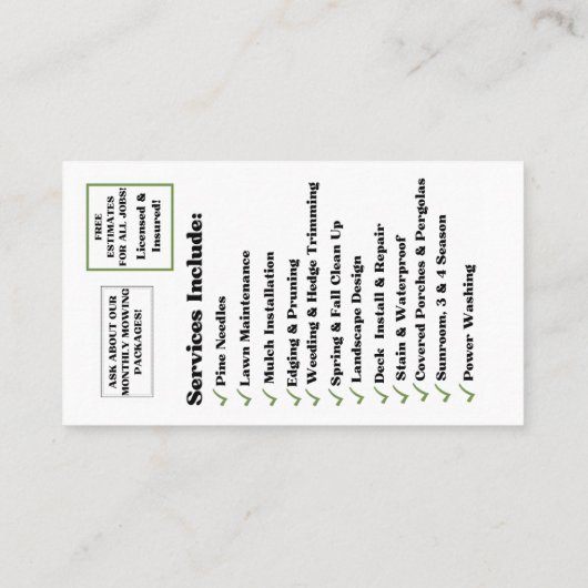 Carte de visite (Dos)