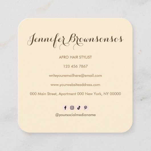 Carte de visite (Dos)