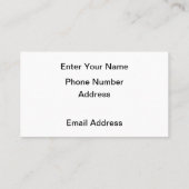 Carte de visite (Dos)