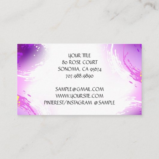 Carte de visite (Dos)