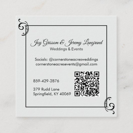 Carte de visite (Dos)