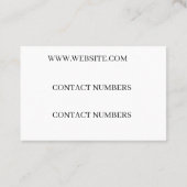 Carte de visite (Dos)