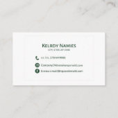 Carte de visite (Dos)