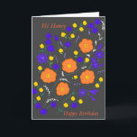 Carte de visite<br><div class="desc">Customizable card, addname, change d'occasion, Art Orange yellow white grey blue, with all my love, Happy Birthday.</div>