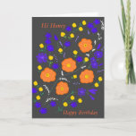 Carte de visite<br><div class="desc">Customizable card,  addname,  change d'occasion,  Art Orange yellow white grey blue,  with all my love,  Happy Birthday.</div>