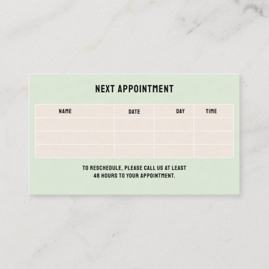 Carte de visite (Dos)