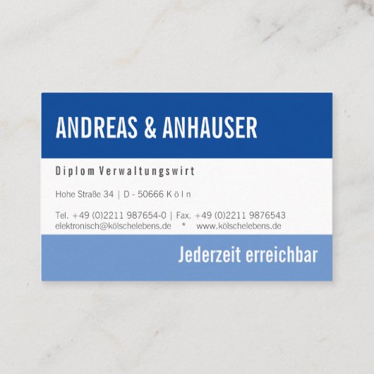 Carte de visite (Dos)