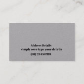 Carte de visite (Dos)