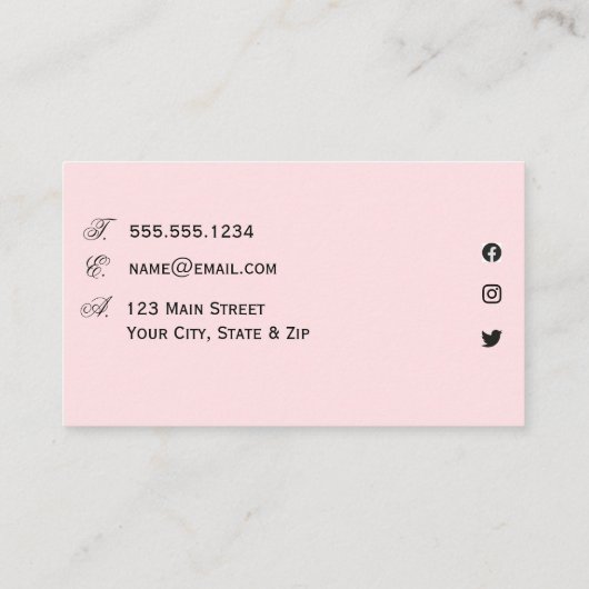 Carte de visite (Dos)